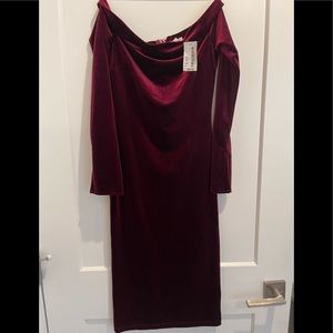 New with tags! South Moon Under Burgundy Velvet Off Shoulder Dress